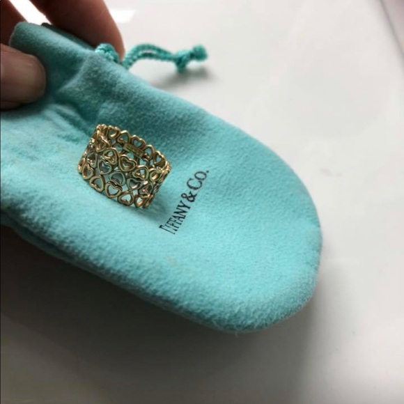 Tiffany Tri-Color 18k Picasso Crown & Heart band - Picture 2 of 7